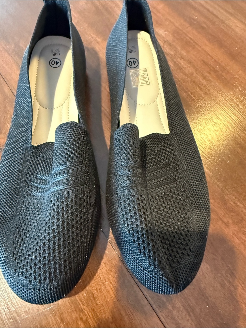 Women’s Black Knit Slip-On Loafers
